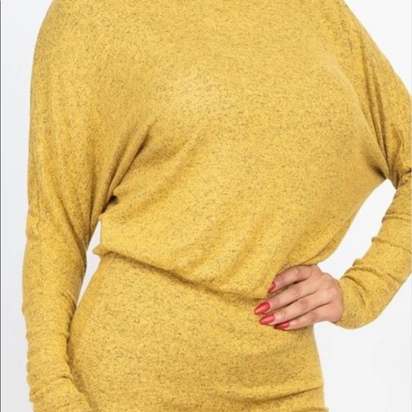 NEW TRENDY FALL ORCHID TWO WAY SHOULDER STYLE LONG SLEEVE MINI DRESS - Picture 3 of 4